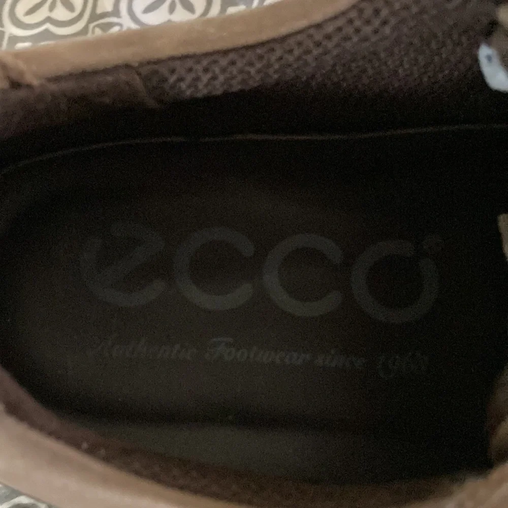 *ECCO Brown Weathered Distressed Leather & Suede Slip on Loafer Shoes